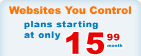 Website you control. Plans starting at only $8.88 per month